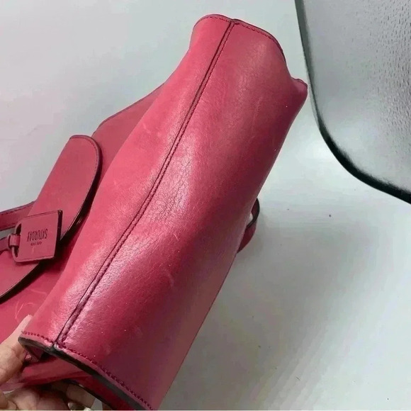Kate Spade Saturday pink top handle leather crossbody Barbiecore - Picture 5 of 10